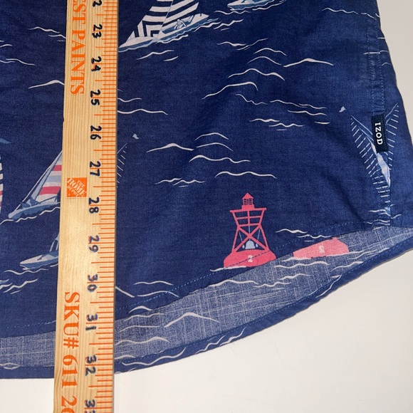 IZOD men’s Saltwater short sleeve Dockside Chambray 100% cotton shirt size XXL - Picture 6 of 9